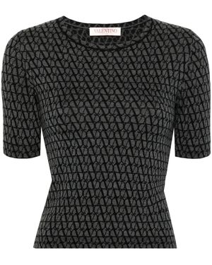 Valentino Garavani Toile Iconographe Knitted Top - Black