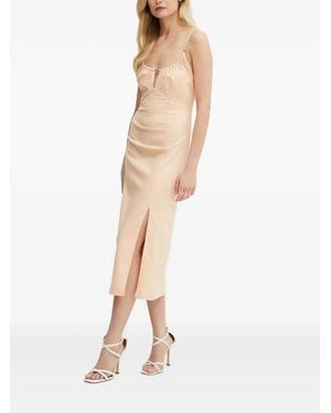 Patrizia Pepe Gathered-Neckline Midi Day Dress - White