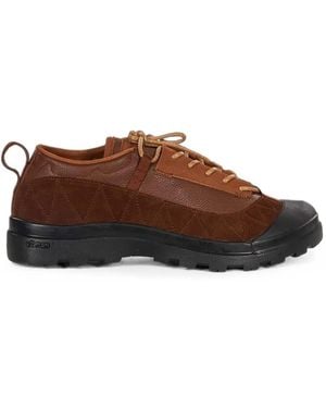 RANRA Kalt Paneled Leather Low-Top Sneakers - Brown