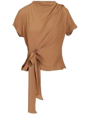 FEDERICA TOSI Knot-Detail Blouse - Natural