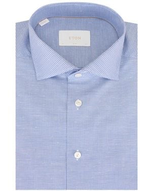 Eton Check-Printed Shirt - Blue