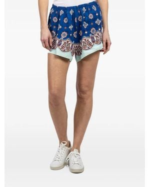 BOTEH Floral-Print Shorts - Blue