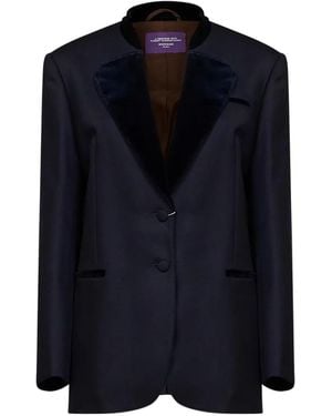 Weekend by Maxmara Wool Cavalry Twill Single-Breasted Blazer - Blue