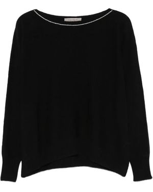 D.exterior Embellished-Neck Jumper - Black