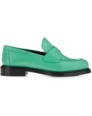 Ferragamo Penny-Strap Leather Loafers - Green