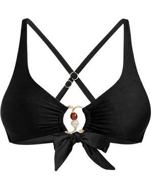 Seafolly Palermo Ring-Detail Bikini Top - Black