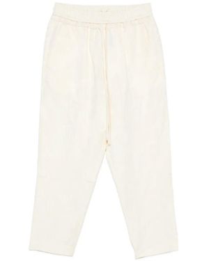 Psophia Elasticated-Waistband Flower-Pattern Pants - White