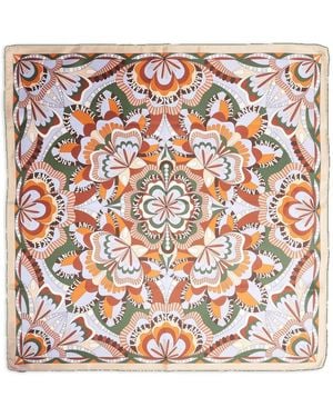 Lancel Floral-Motif Silk Scarf - Pink