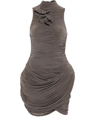 Magda Butrym Ruffled Mini Dress - Brown