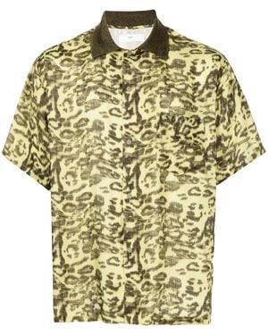 Toga Virilis Camicia A Maniche Corte Leopardata - Metallizzato