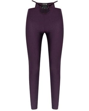 Versace Jeans Couture ロゴプレート カットアウト レギンス - パープル