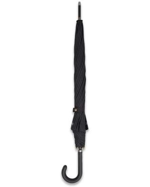 Moschino Pinstripe-Print Curved-Handle Umbrella - White