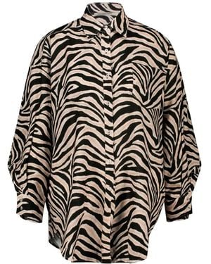 Paramidonna Jade Zebra Print Shirt - Black