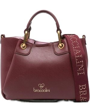 Braccialini Leather Tote Bag - パープル