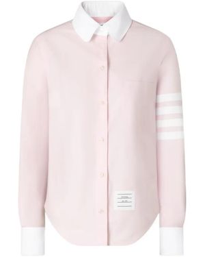 Thom Browne Camicia Oxford Con Dettaglio A Righe - Rosa