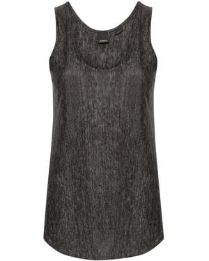 Pinko Cars Linen Tank Top - Black