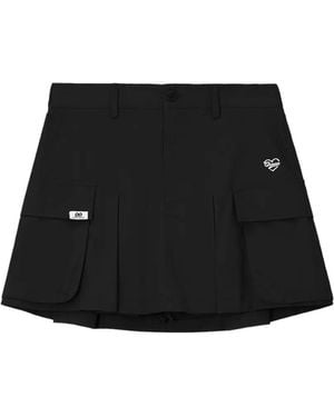 Chocoolate Pleated Cargo Mini Skirt - Black
