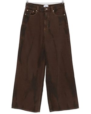 Ganni Tie-dye wide-leg jeans - Marrón