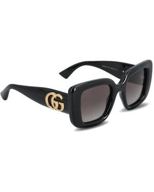 Gucci Butterfly-Frame Double G Sunglasses - Black