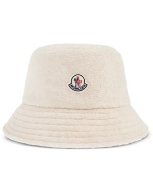 Moncler Logo-Patch Bucket Hat - White