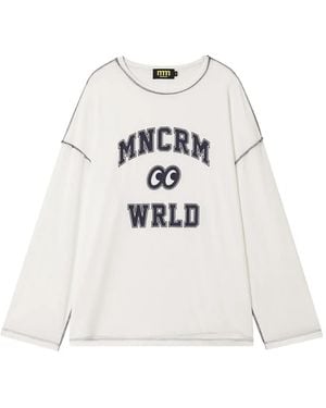 Mini Cream Graphic-Print Long-Sleeve T-Shirt - White