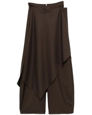 YEAREAST Layered Draped Trousers - Brown