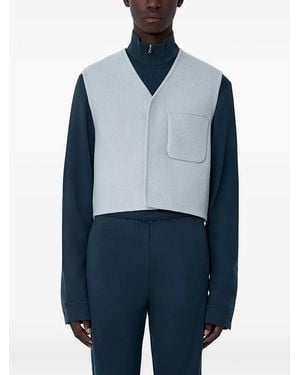 Rier Patch-Pocket V-Neck Gilet - Blue