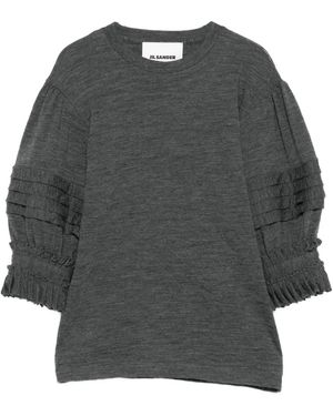 Jil Sander Oberteil Mit Gerafften Ärmeln - Grau