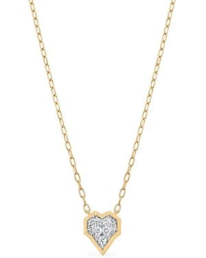 Sara Weinstock 18K Honey Comb Heart Diamond Necklace - Metallic