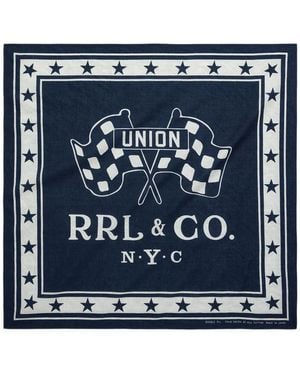RRL Logo-Print Scarf - Blue
