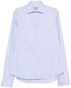 Canali Long-Sleeve Cotton Shirt - White