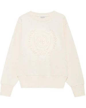 Anine Bing Harry Shrunken Signet Sweatshirt - White