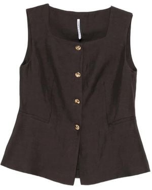 Liviana Conti Button Front Gilet - Black