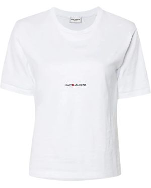 Saint Laurent Boyfriend T-Shirt With Logo - White