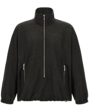 Song For The Mute Zip-Up High-Neck Jumper - Black