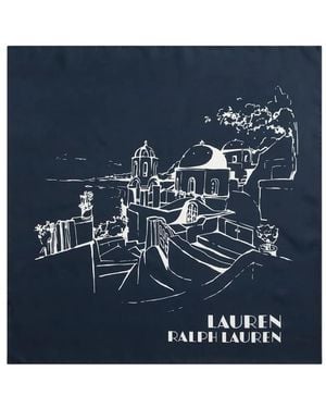 Ralph Lauren Graphic-Print Scarf - Blue