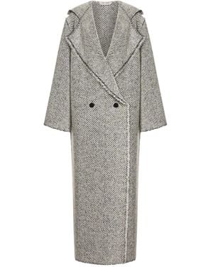 Alberta Ferretti Abrigo con motivo de espiga - Gris