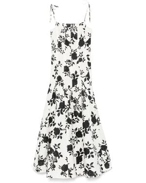 Self-Portrait Midikleid Mit Blumen-Print - Weiß