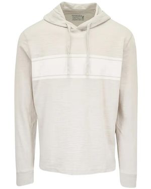 Faherty Stripe-Detail Hoodie - White
