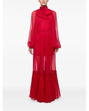 Atu Body Couture Pleat-Detail Maxi Dress - Red