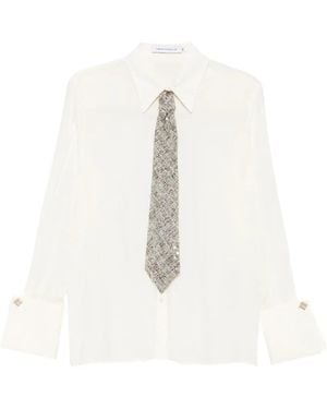 SIMONA CORSELLINI Button-Up Wide-Cuff Shirt - White