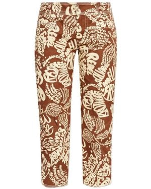 DSquared² Pantalon À Slogan Imprimé - Natural