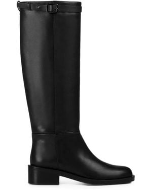 Doucal's Buckle-Detail Leather Boots - Black