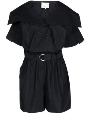 3.1 Phillip Lim Wide-Collar Playsuit - Black