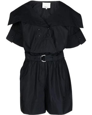 3.1 Phillip Lim Wide-Collar Playsuit - Black