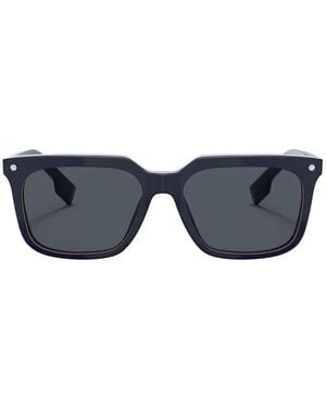 Burberry Icon Stripe Square-Frame Sunglasses - Grey