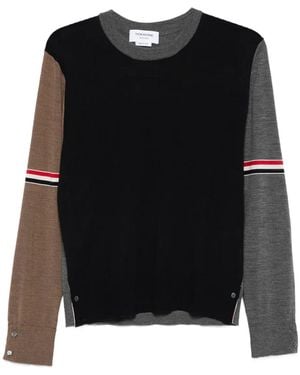 Thom Browne Wollpullover mit Einsätzen - Schwarz