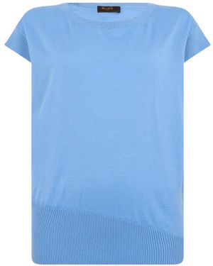 Moorer Ribbed-Trim T-Shirt - Blue