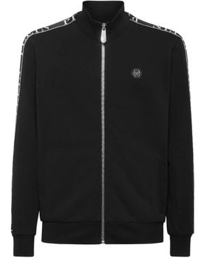 Philipp Plein Logo-Tape Zip-Up Track Jacket - Black
