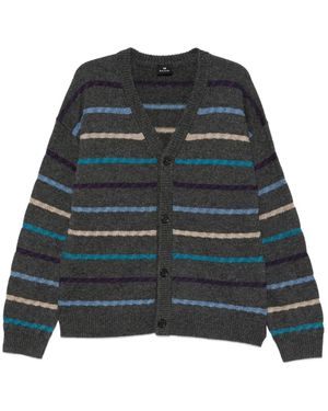 Paul Smith Striped Button Cardigan - Black
